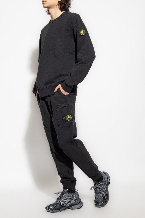 Stone island sweatpants black sale